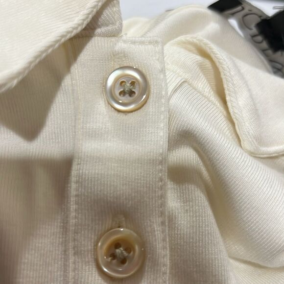 J. Crew Factory cf039 Refined Rib Long-sleeve Polo Shirt Ivory NWT size xxs - Picture 5 of 11